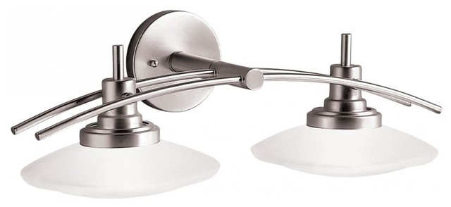 Kichler Lighting Structures Bath Strip 2 Light Halogen Brushed Nickel 6162NI - Contemporary ...